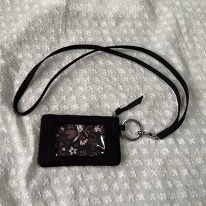 Vera Bradley Zip ID & Lanyard in Classic Black